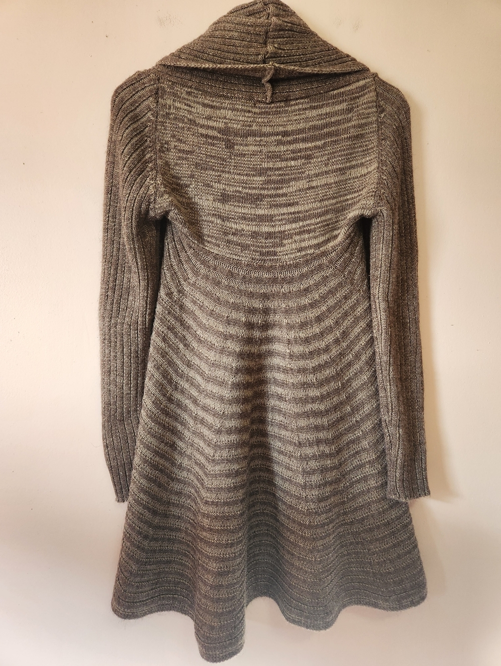 Belamie Y2K 100% Cashmere Draped Waterfall Cardigan Chunky Ribbed Knit Sweater S - Picture 2 of 3